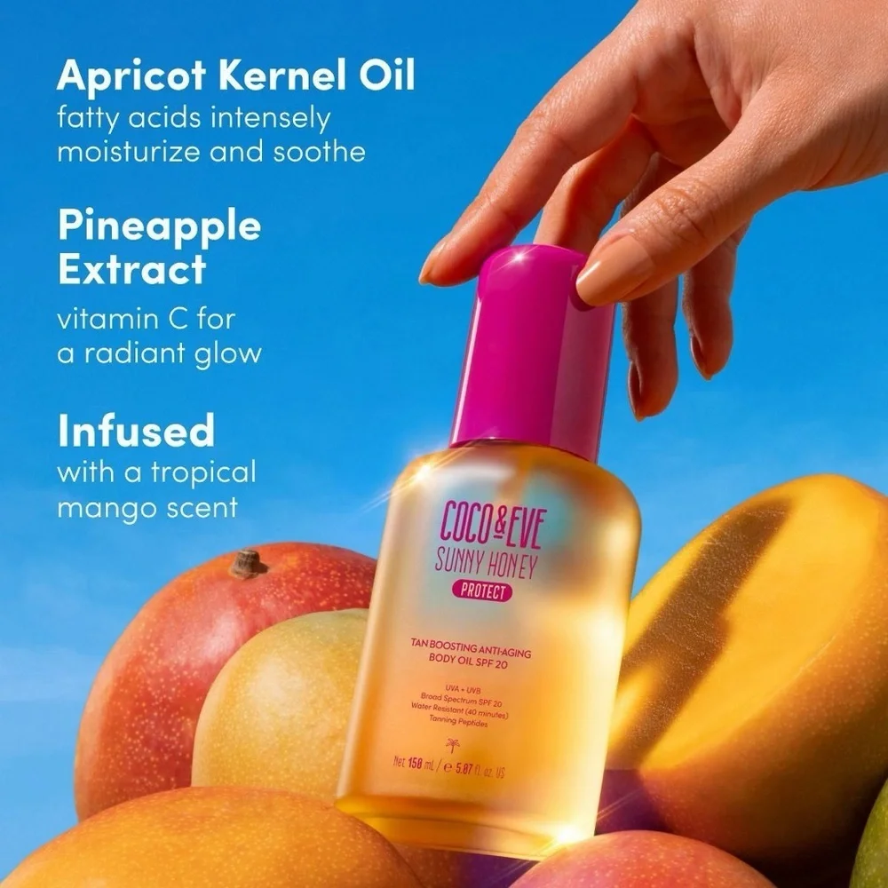 ☀️ Coco & Eve Sunny Honey Tan Boosting Anti-Aging Body Oil SPF 20